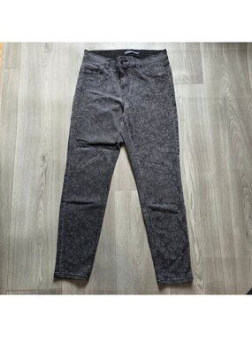 French Dressing Jeans Gray Crinkle Pattern Skinny Fit Womens Pants Size 10